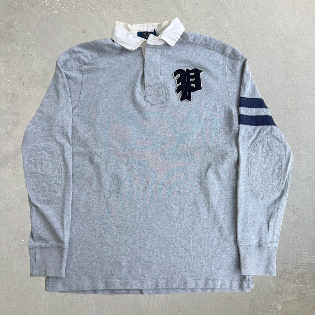 Vintage Polo RL Embroidered Chenille Text Rugby Shirt - M