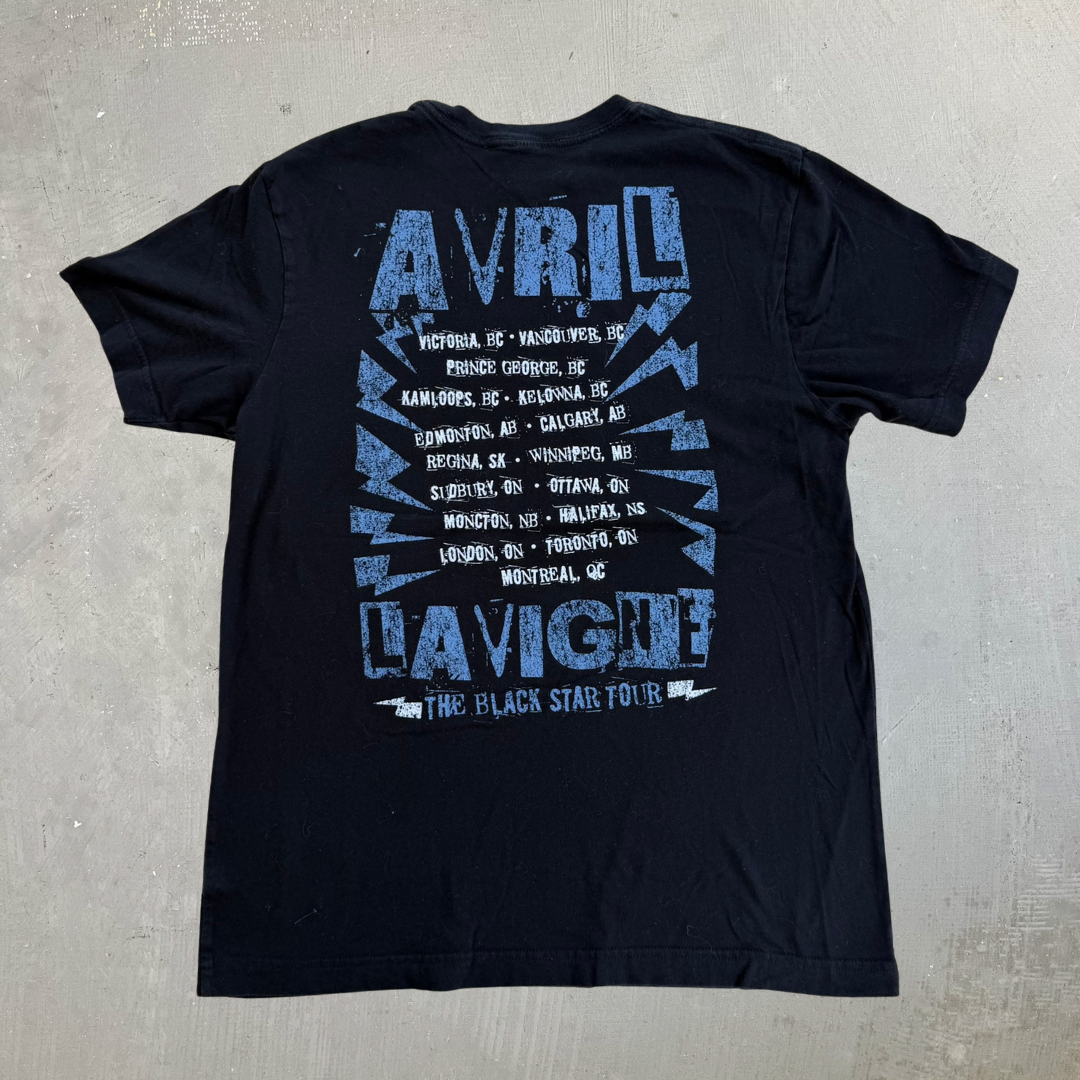 J- Vintage '11 Avril Lavigne The Black Star Tour Picture Tee - L