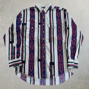 J- Vintage Wrangler Western Pattern Button Down Shirt - XL Long