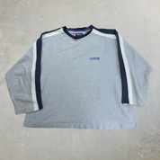 J- Vintage Chaps Ralph Lauren Embroidered Text Cropped Long Sleeve Tee - M