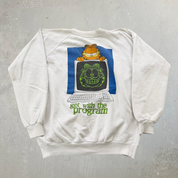 J- Vintage Garfield Get With The Program Graphic Crewneck - L