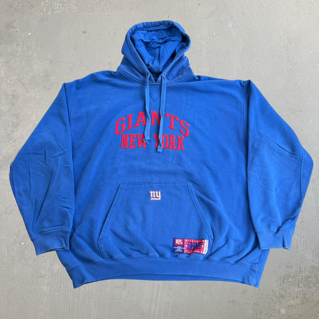 J- Vintage New York Giants NFL Embroidered Logo & Text Hoodie - 2XL