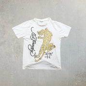 F- Vintage Don Ed Hardy Tiger & Text Graphic Tee