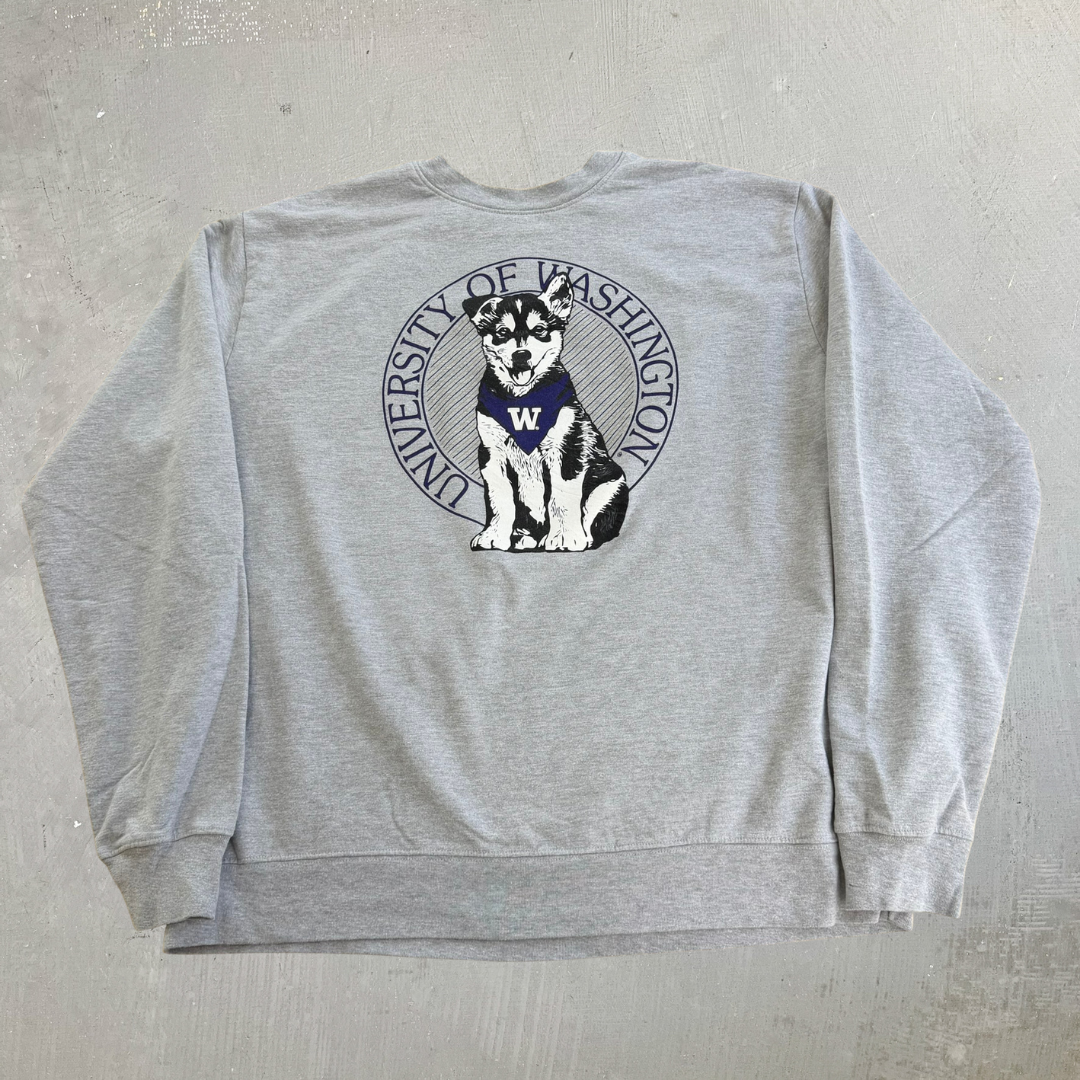 J- University Of Washington Huskies Mascot Graphic Crewneck - 2XL