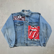 J- HOM Rolling Stones & Kiss Reworked Denim Jacket - M