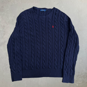 Polo Ralph Lauren Embroidered Logo Cable Knit Sweater - L