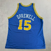 J- Vintage Golden State Warriors Latrell Sprewell NBA Champion Basketball Jersey - XL
