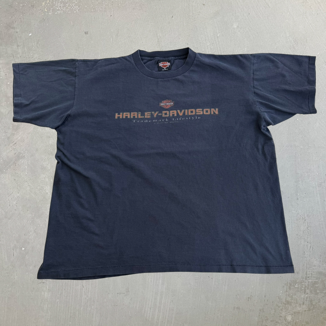 Vintage '95 Harley Davidson Eindhoven Holland Graphic Made In USA Single Stitch Tee - XL
