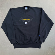 Vintage Pittsburgh Steelers NFL Pro Player Embroidered Logo Graphic Made In USA Crewneck - XL