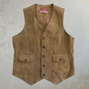 J- Vintage Levi's Orange Tab Suede Western Vest - M