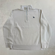 J- Vintage Abercrombie & Fitch Moose Logo Quarter Zip Crewneck - M