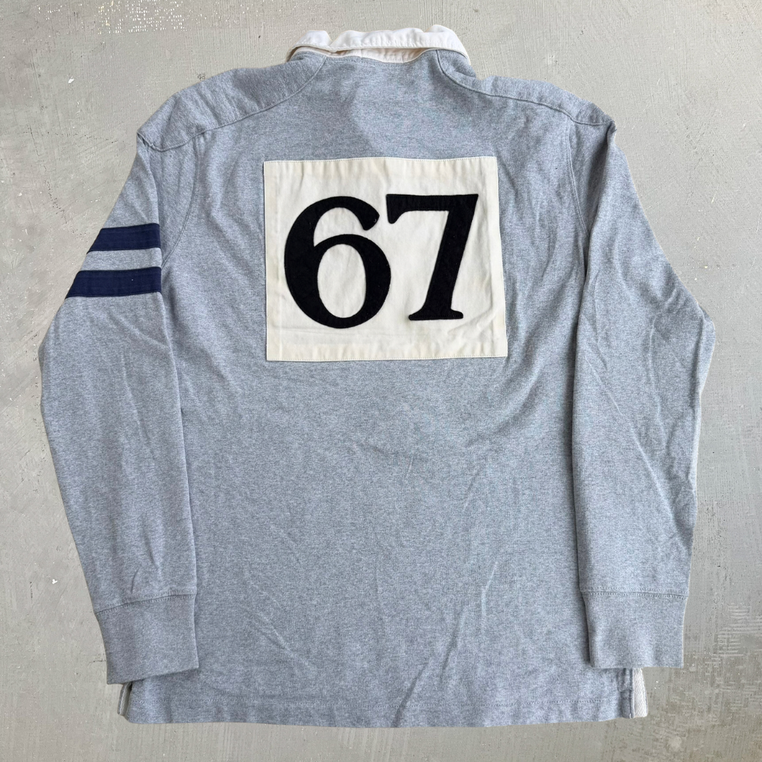 Vintage Polo RL Embroidered Chenille Text Rugby Shirt - M