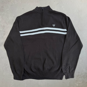 Vintage Chaps RL Embroidered Logo Brown Quarter Zip Sweater - M