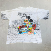 J- Vintage Disney Mickey Mouse Florida Jumbo Print Made In USA Single Stitch Tee - XL