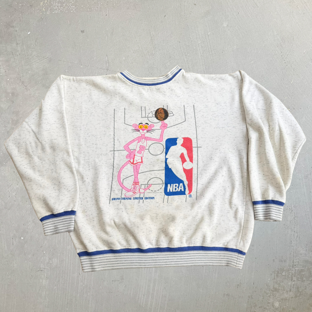J- Vintage '92 NBA & Pink Panther Limited Edition Graphic Crewneck - L