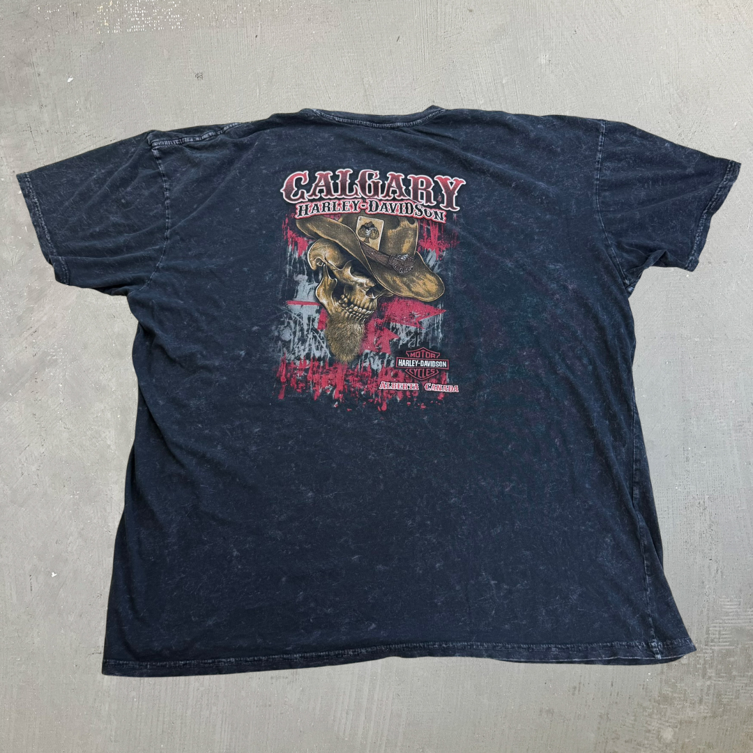 J- '22 Harley Davidson Calgary Alberta Skull Graphic Tee - 3XL