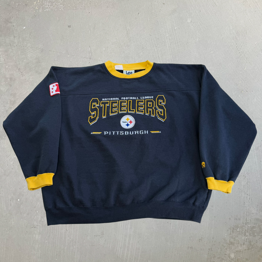 J- Vintage Pittsburgh Steelers NFL Lee Embroidered Logo Crewneck - XL
