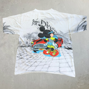 J- Vintage Disney Mickey Mouse Florida Jumbo Print Made In USA Single Stitch Tee - XL