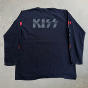 J- Vintage Kiss Bootleg Text & Graphic Yeah Rock Tag Long Sleeve Tee - XL