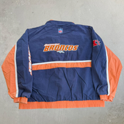 J- Vintage Denver Broncos NFL Reebok Embroidered Logo Zip Up Jacket - XL