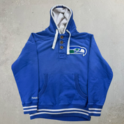 J- Vintage Seattle Seahawks NFL Mitchell & Ness Embroidered Logo Hoodie - M