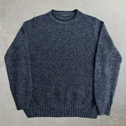 J- Vintage Daniele Blasi Made In Italy Grey & Navy Knit Sweater - L