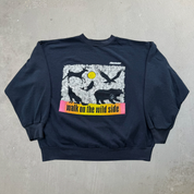 J- Vintage Flintstone Walk On The Wild Side Graphic Crewneck - L