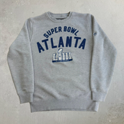 J- 2019 NFL Atlanta Super Bowl 53 Embroidered Text Graphic Crewneck - M