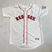 J- Vintage '04 Boston Red Sox David Ortiz 34 MLB World Series Baseball Jersey - S