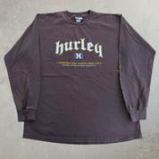 J- Vintage Hurley International Text Graphic Long Sleeve Tee - L