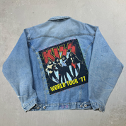 J- HOM Rolling Stones & Kiss Reworked Denim Jacket - M