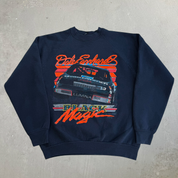 J- Vintage '90 Nascar Dale Earnhardt Black Magic Car Graphic Made In USA Crewneck - L