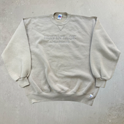 J- Vintage HG Vintage Los Angeles Embroidered Text Tan Russell Made In USA Crewneck - XL