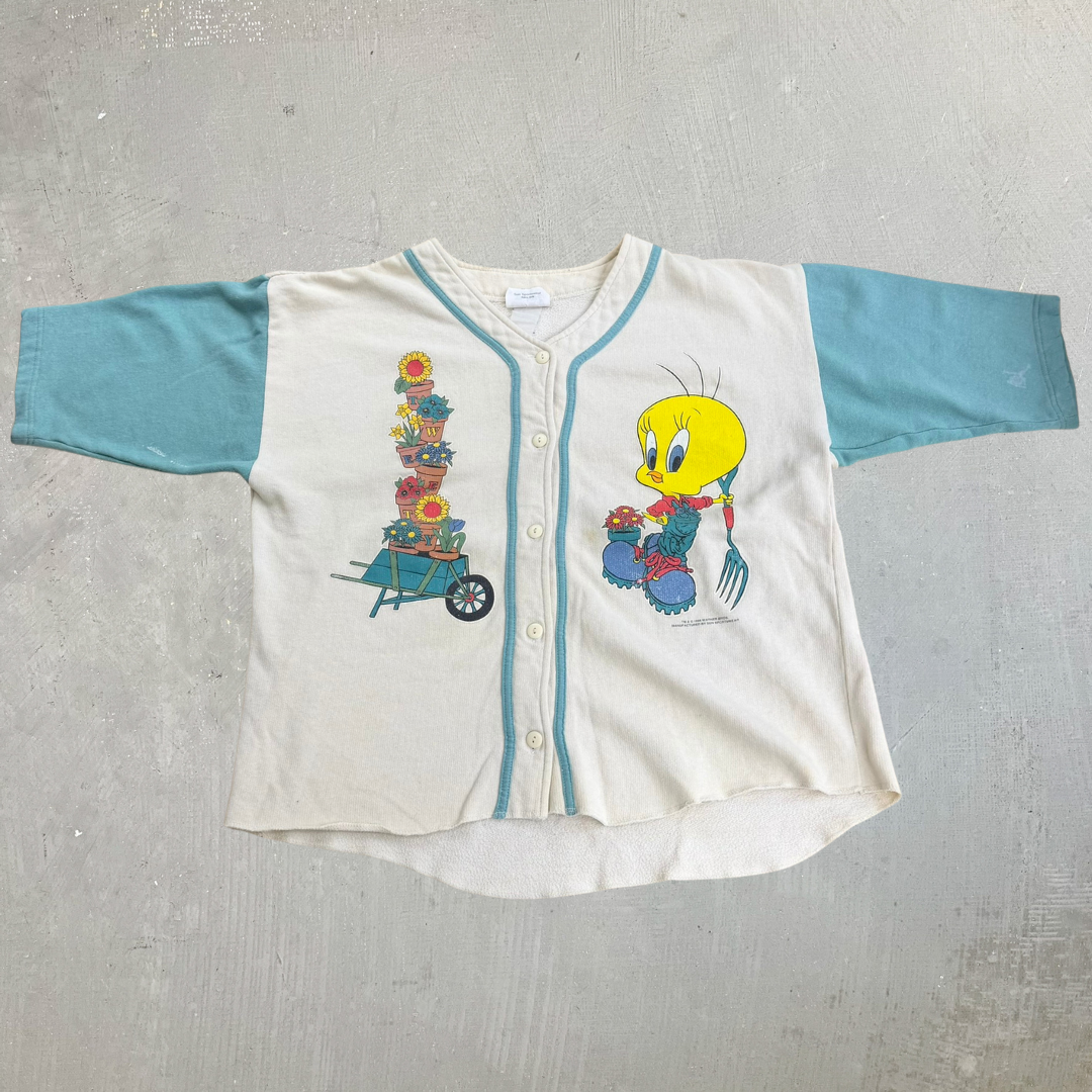 J- Vintage '95 Looney Tunes Tweety Bird Gardner Baseball Jersey - XL