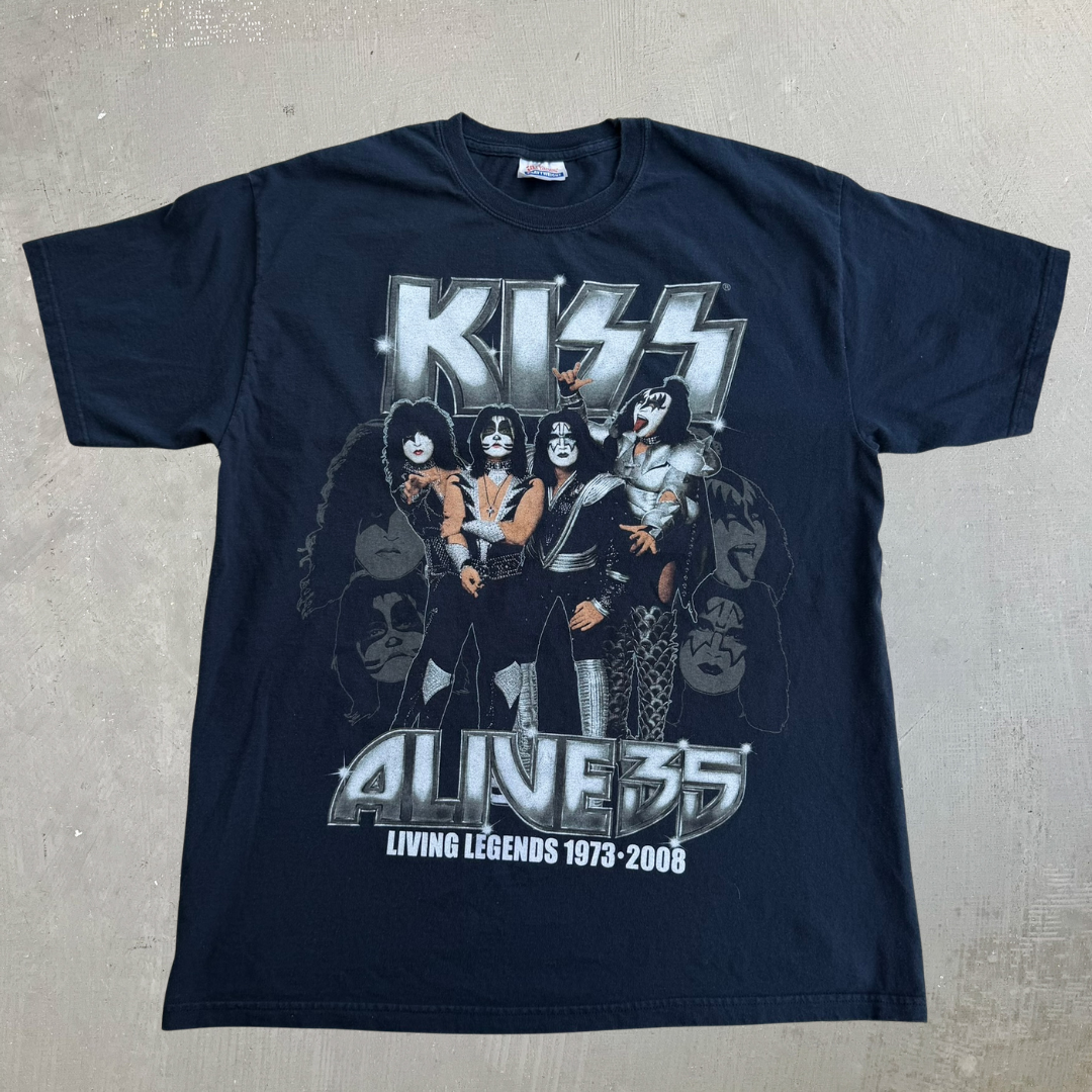 J- Vintage '08 Kiss Alive 35 Living Legends Tour Graphic Tee - L