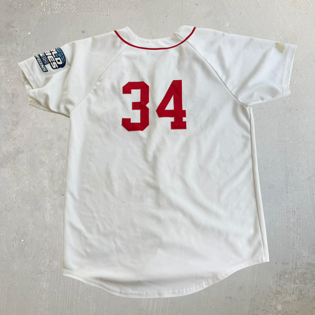 J- Vintage '04 Boston Red Sox David Ortiz 34 MLB World Series Baseball Jersey - S