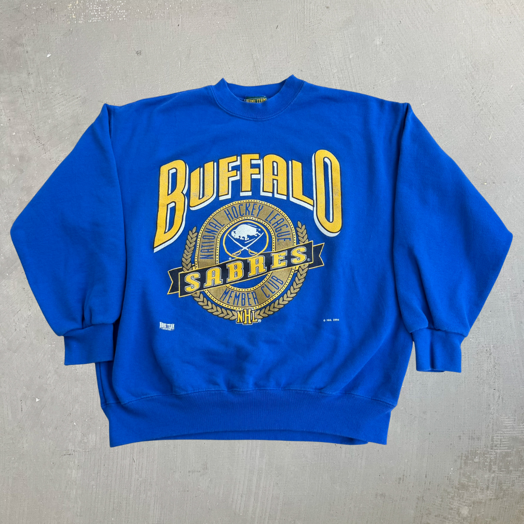 J- Vintage '94 Buffalo Sabres NHL Graphic Made In USA Crewneck - XL