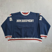J- Vintage Bum Equipment Embroidered Logo & Puff Print Numbers Crewneck - XL