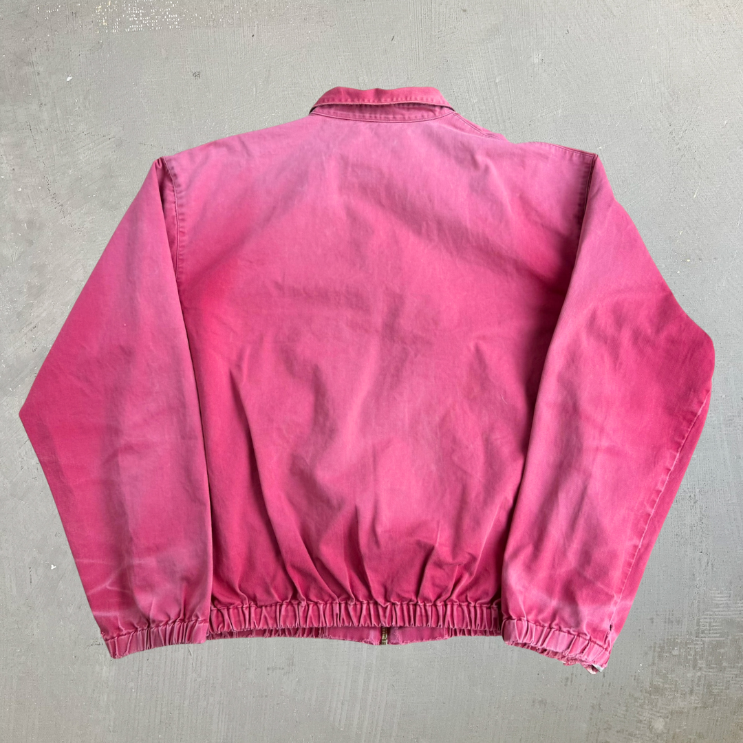 Vintage 90s Polo RL Embroidered Logo Made In Canada Faded Red Harrington Lightweight Jacket - L
