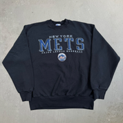 Vintage '98 New York Mets MLB Pro Player Text Graphic Made In USA Crewneck - L