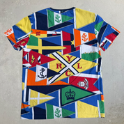Vintage Polo RL Yacht Club All Over Print Graphic Single Stitch Tee - S
