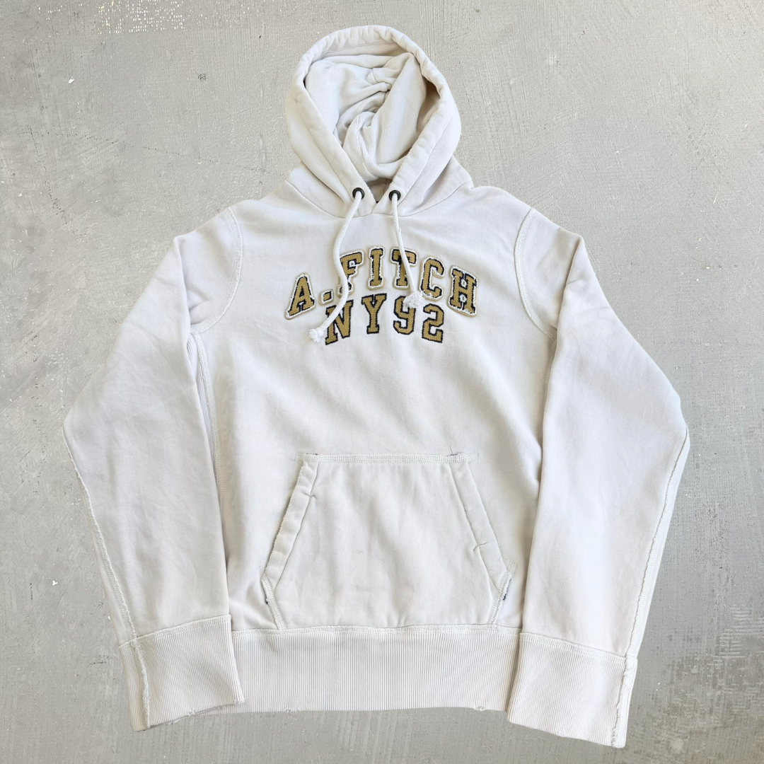 J- Vintage Abercrombie & Fitch NY92 Embroidered Text Hoodie - M