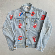 HOM The Rolling Stones Embroidered Tongue Logo Reworked Denim Jacket - M