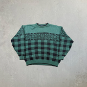 F- Vintage Gap Plaid Design Knit Sweater
