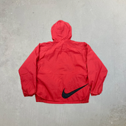 F- Vintage 90s Nike Text & Swoosh Zip Up Lightweight Jacket