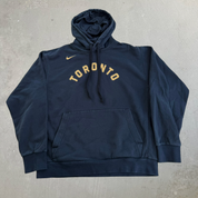 J- Nike Toronto Raptors NBA Text & Swoosh Gold Hoodie - L