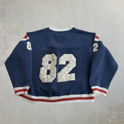 J- Vintage Bum Equipment Embroidered Logo & Puff Print Numbers Crewneck - XL
