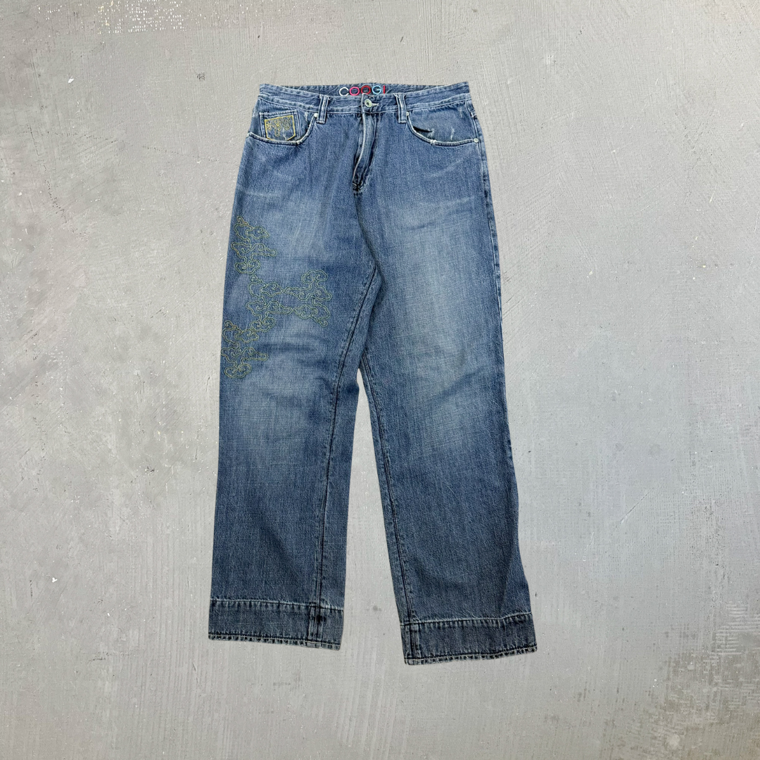 F- Vintage Coogi Embroidered Details Baggy Jeans