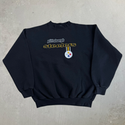 Vintage Pittsburgh Steelers NFL Logo Athletic Embroidered text & Logo Crewneck - L