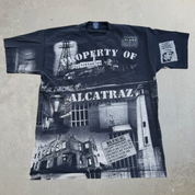 J- Vintage '99 Alcatraz All Over Print Graphic Tee - L